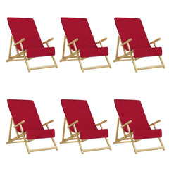 vidaXL Beach Towels 6 pcs Burgundy 60x135 cm Fabric 400 GSM 2
