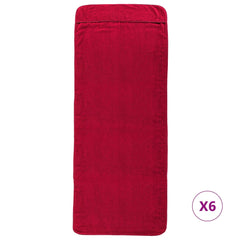 vidaXL Beach Towels 6 pcs Burgundy 60x135 cm Fabric 400 GSM 3