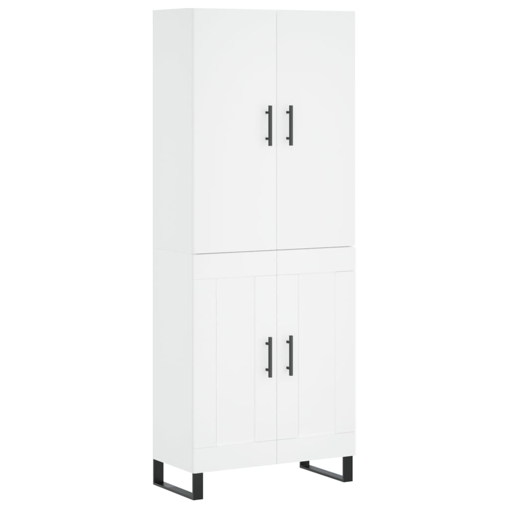 Highboard 69.5x34x180 cm Engineered Wood 2 Wood Doors White