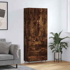 Highboard 69.5x34x180 cm Engineered Wood 3 Drawers Smoked oak