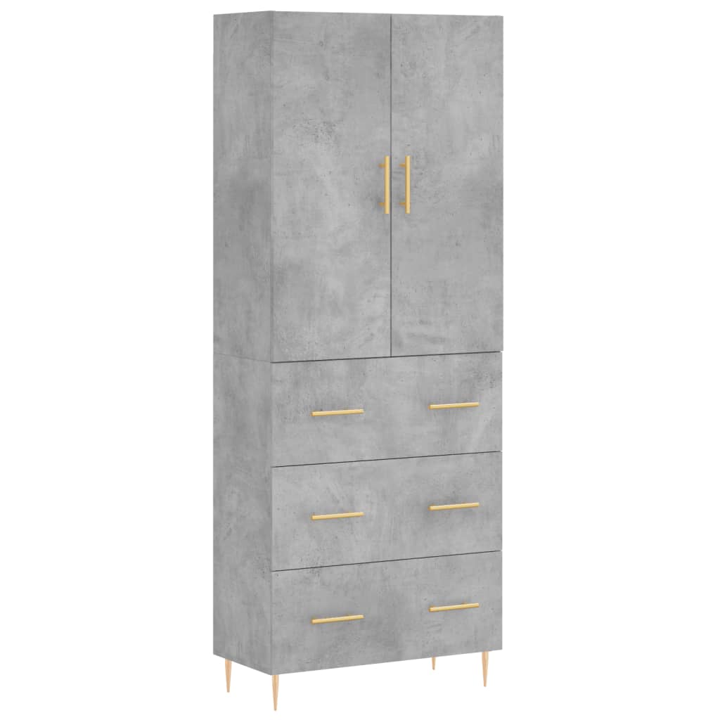 vidaXL Highboard Concrete Grey 69,5x34x180 cm Engineered Wood 2