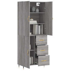 vidaXL Highboard Grey Sonoma 69,5x34x180 cm Engineered Wood 3