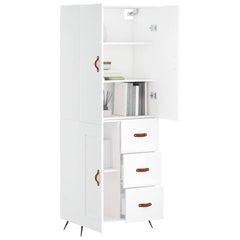 vidaXL Highboard White 69,5x34x180 cm Engineered Wood 3