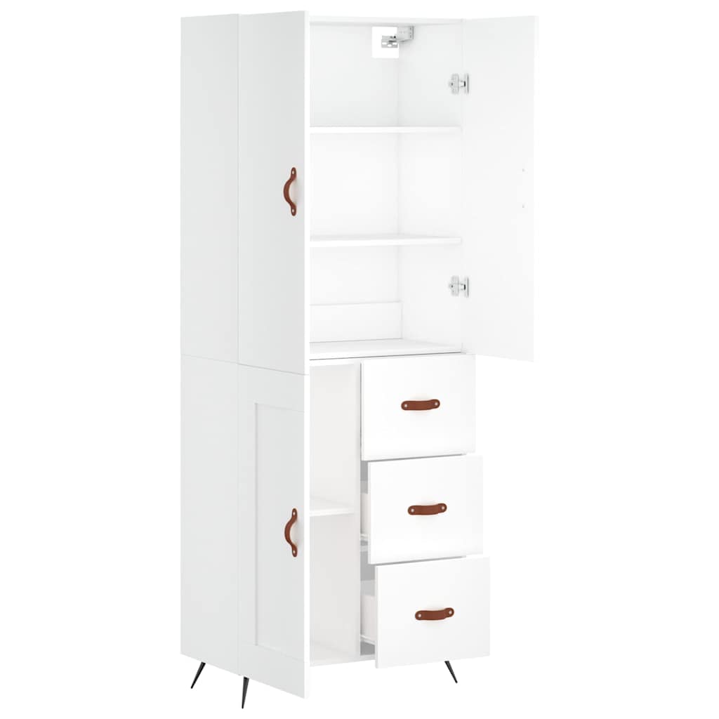 vidaXL Highboard White 69,5x34x180 cm Engineered Wood 4