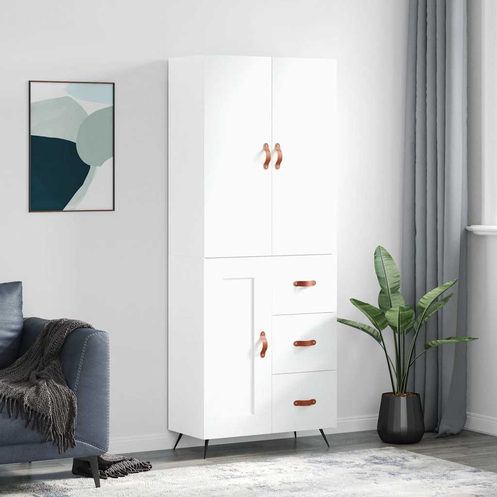 vidaXL Highboard White 69,5x34x180 cm Engineered Wood 1
