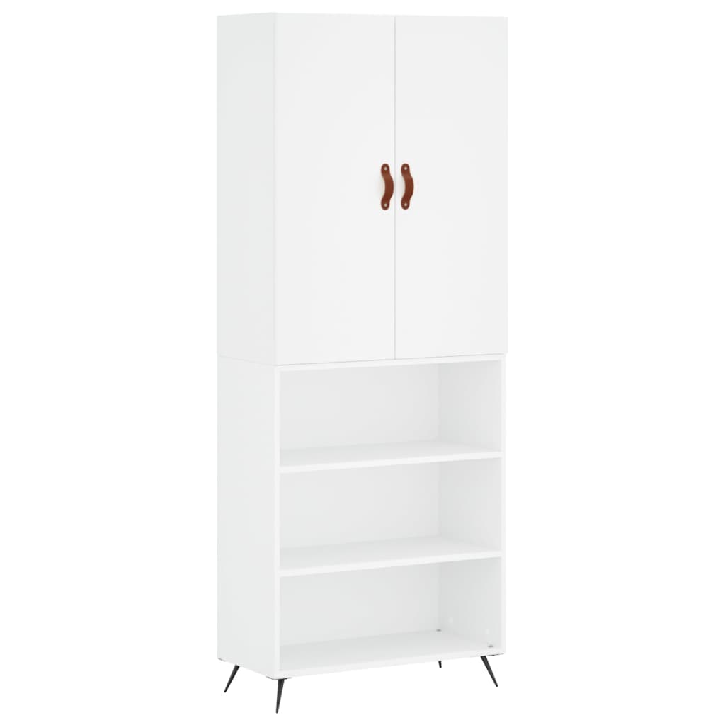 Highboard 69.5x34x180 cm Engineered Wood 3 Shelves White