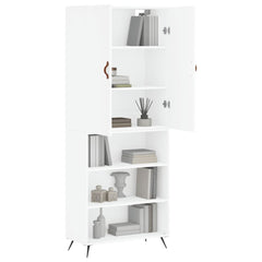 Highboard 69.5x34x180 cm Engineered Wood 3 Shelves White