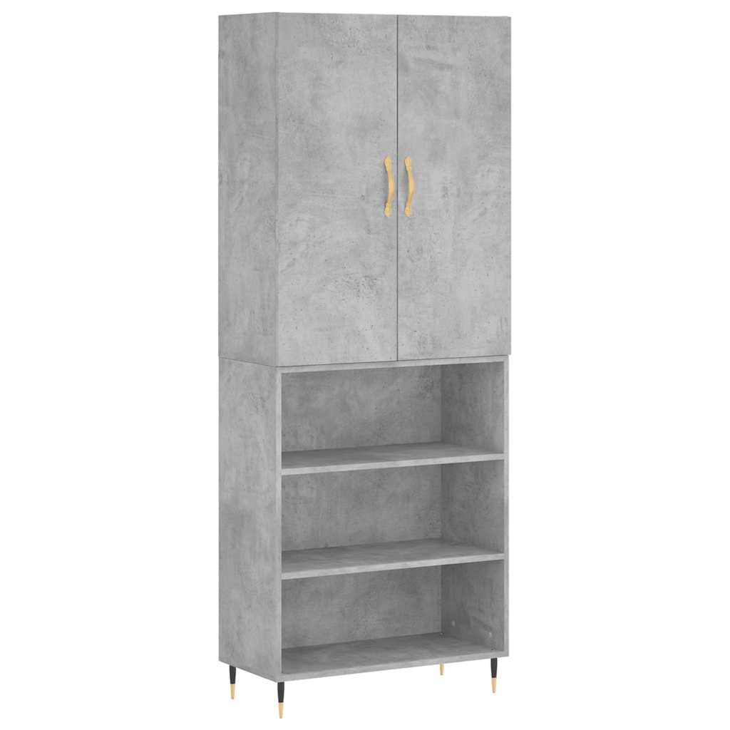 vidaXL Highboard Concrete Grey 69,5x34x180 cm Engineered Wood 2
