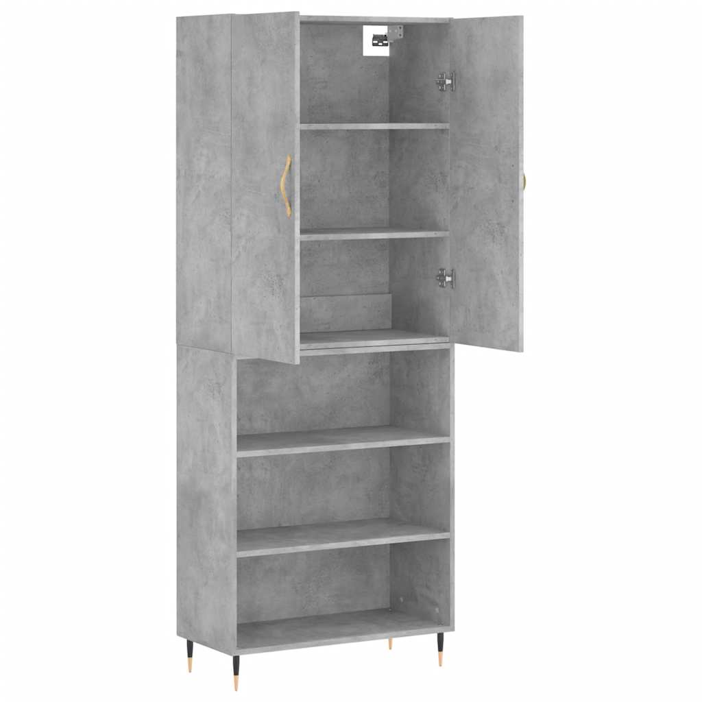 vidaXL Highboard Concrete Grey 69,5x34x180 cm Engineered Wood 4