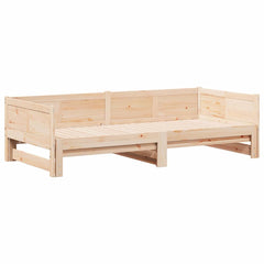 Pull-out Day Bed 203.5 x 184 x 56.5 cm Solid Pine Wood Natural