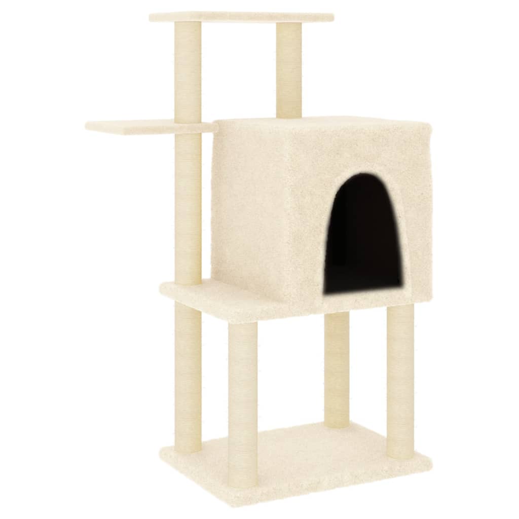 vidaXL Cat Tree with Sisal Scratching Posts Cream 97 cm 2