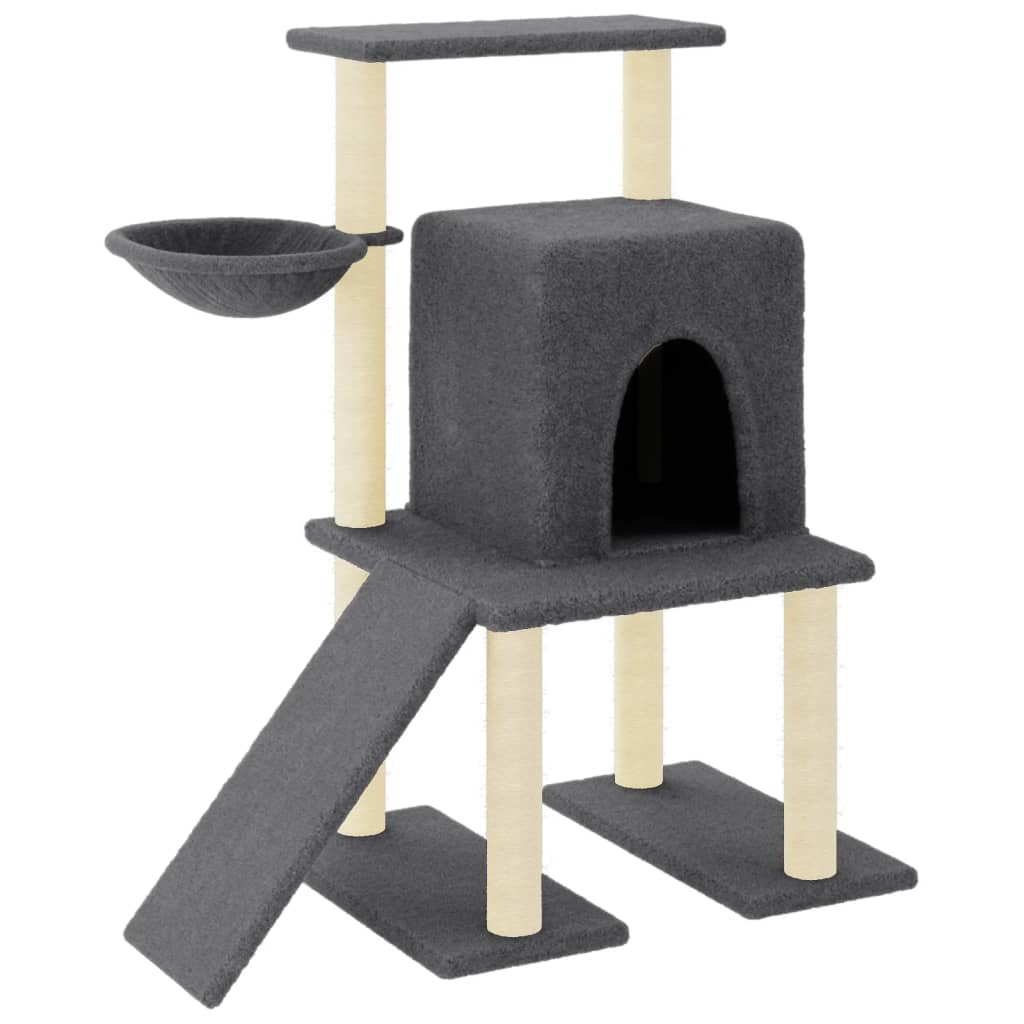 vidaXL Cat Tree with Sisal Scratching Posts Dark Grey 96,5 cm 2