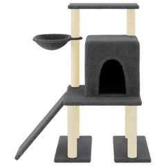 vidaXL Cat Tree with Sisal Scratching Posts Dark Grey 96,5 cm 3