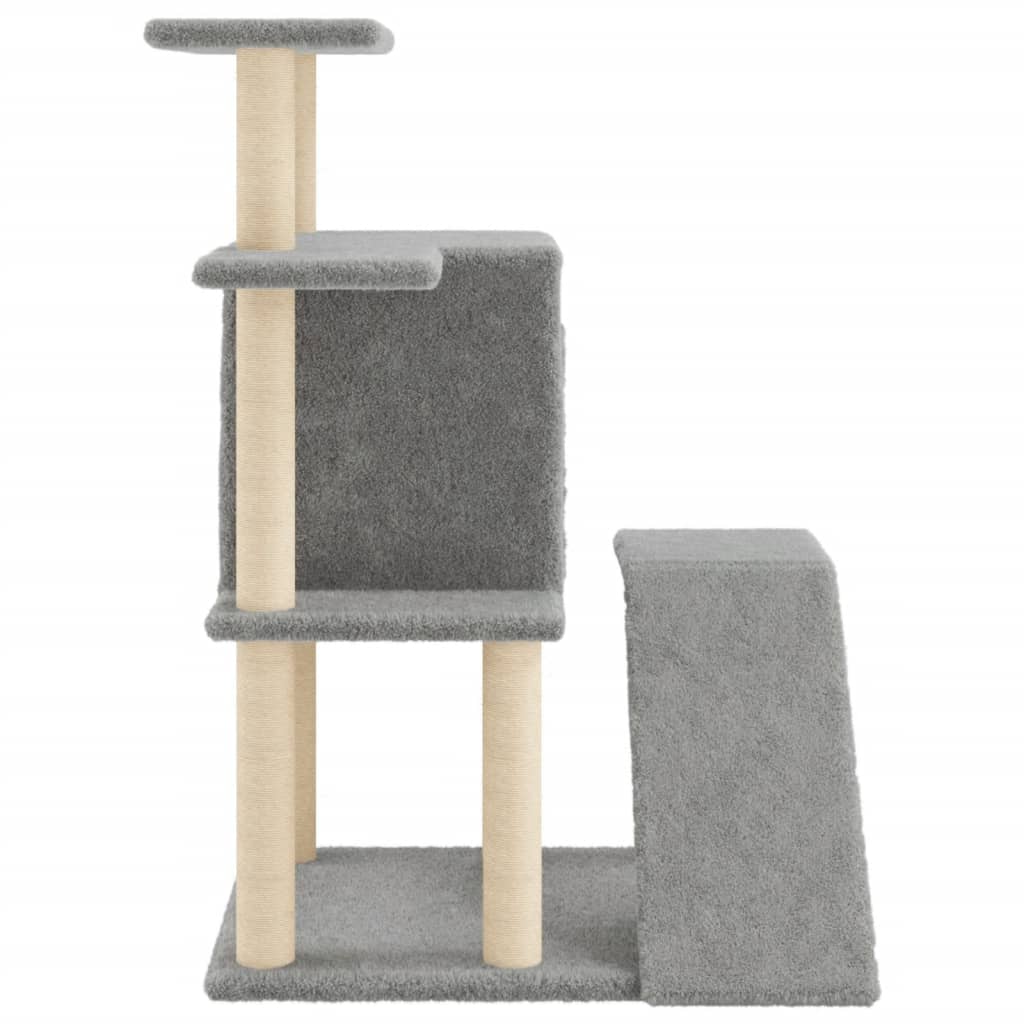 vidaXL Cat Tree with Sisal Scratching Posts Light Grey 97 cm 5