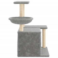 vidaXL Cat Tree with Sisal Scratching Posts Light Grey 83 cm 5