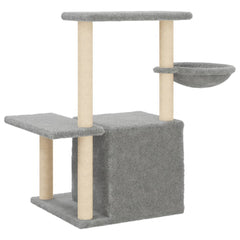 vidaXL Cat Tree with Sisal Scratching Posts Light Grey 83 cm 6