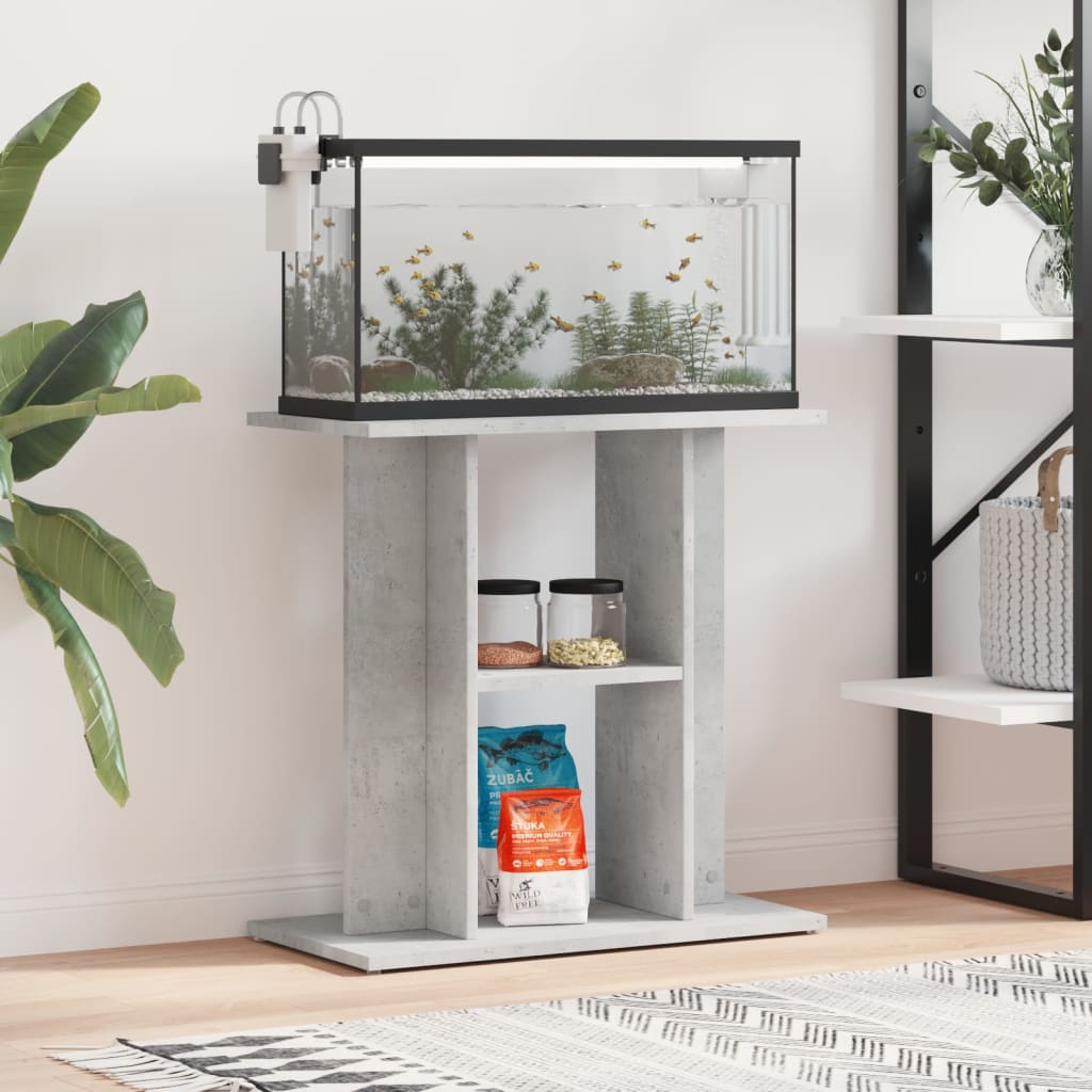 vidaXL Aquarium Stand Concrete Grey 60x30x60 cm Engineered Wood 1
