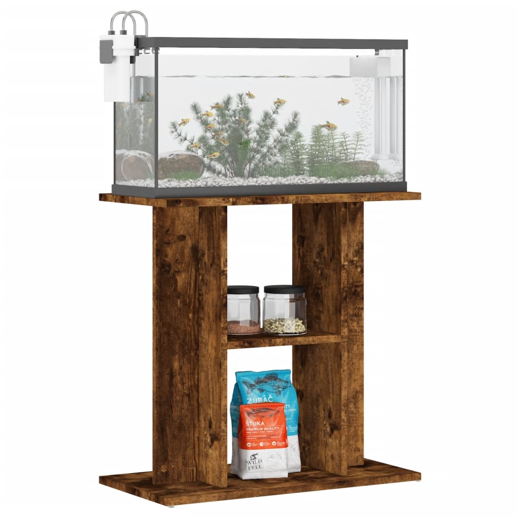 Aquarium Stand Smoked Oak Engineered Wood, image 6