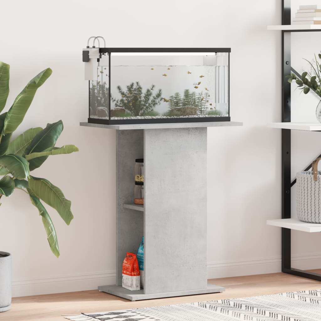 vidaXL Aquarium Stand Concrete Grey 60.5x36x72.5 cm Engineered Wood 1
