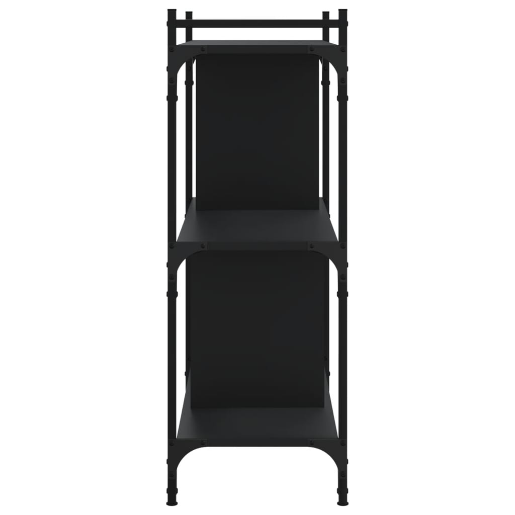 vidaXL Bookcase 3-Tier Black 76x32x88 cm Engineered Wood 5