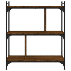 vidaXL Bookcase 3-Tier Brown Oak 76x32x88 cm Engineered Wood 3