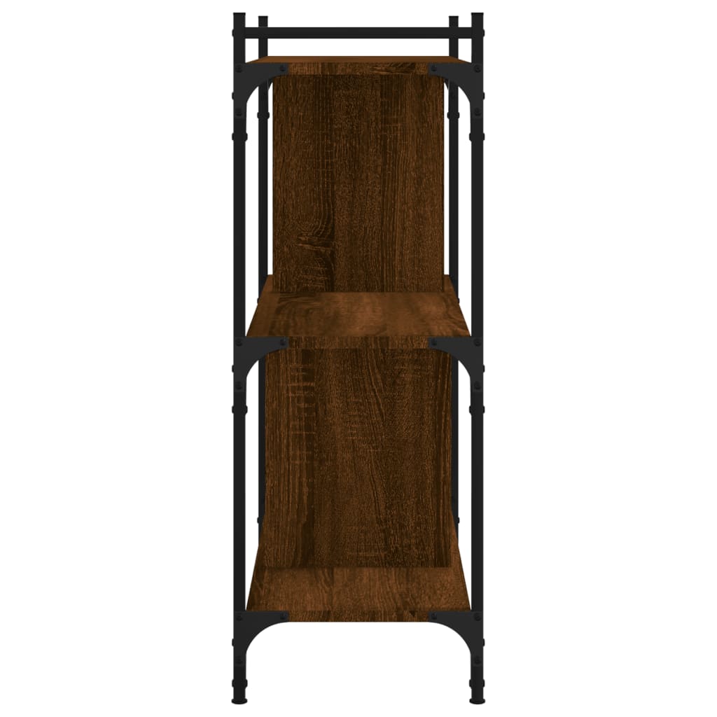 vidaXL Bookcase 3-Tier Brown Oak 76x32x88 cm Engineered Wood 5