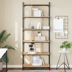 Bookcase 5-Tier 76 x 32 x Engineered Wood Height 192 cm Sonoma oak