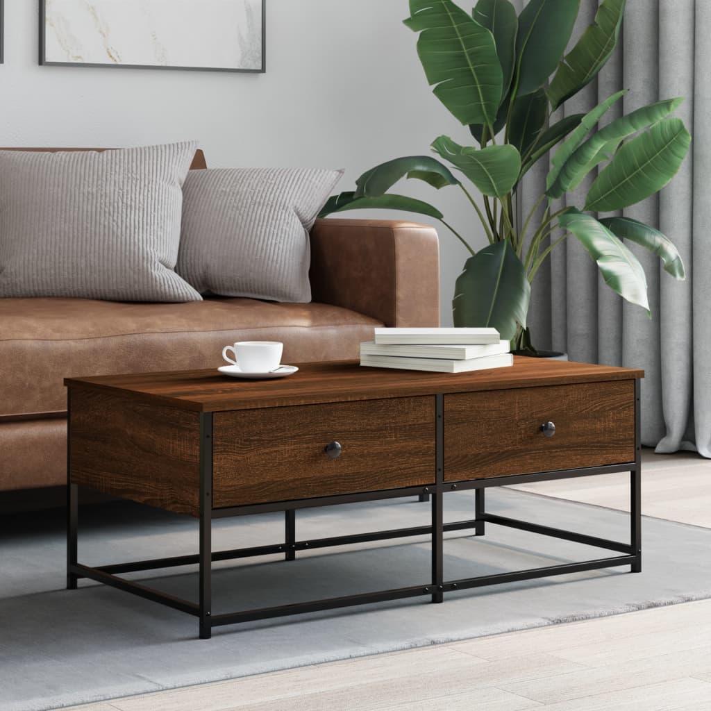 vidaXL Coffee Table Brown Oak 100x51x40 cm Engineered Wood 1