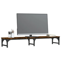vidaXL Monitor Stand Smoked Oak 105x23x15.5 cm Engineered Wood 3