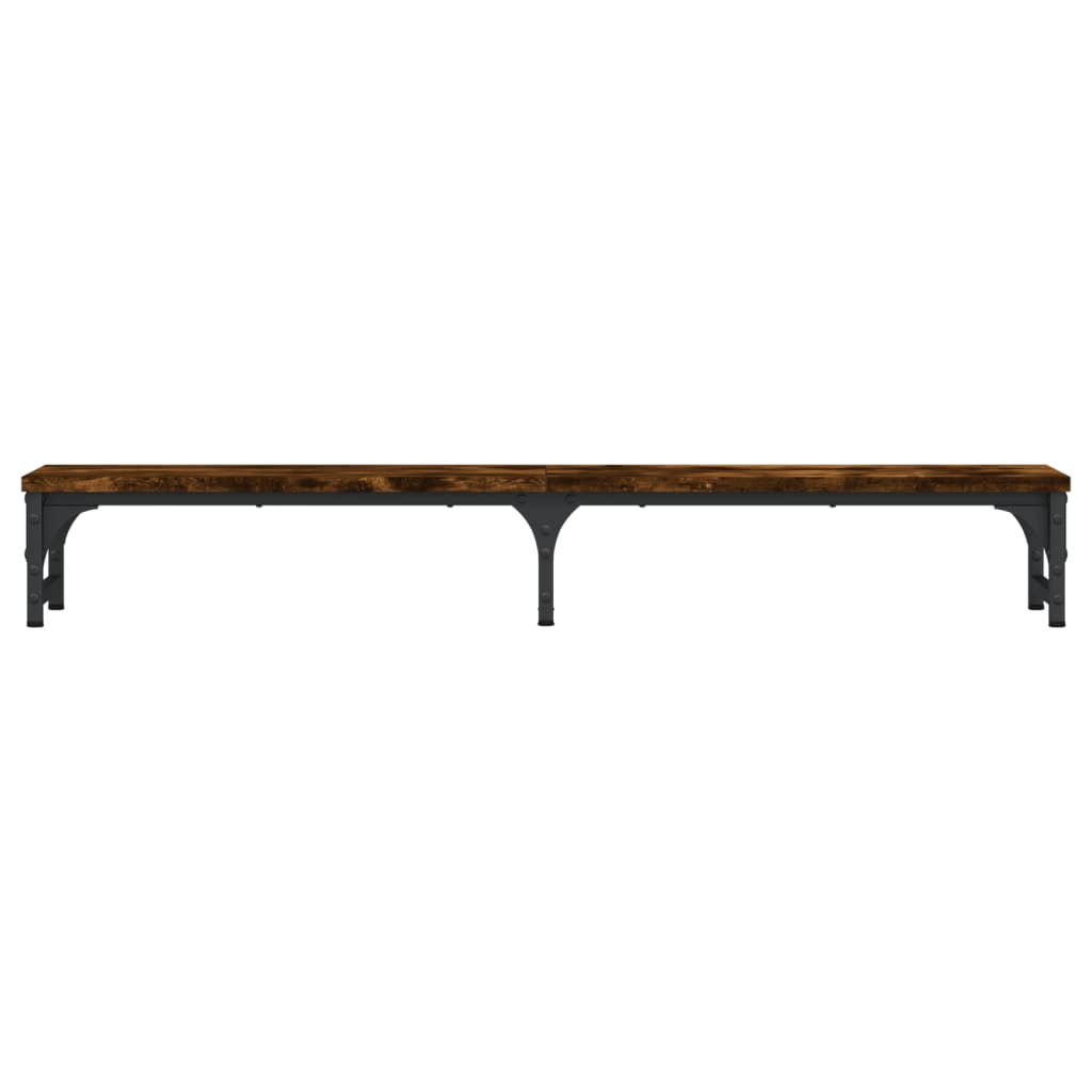 vidaXL Monitor Stand Smoked Oak 105x23x15.5 cm Engineered Wood 4