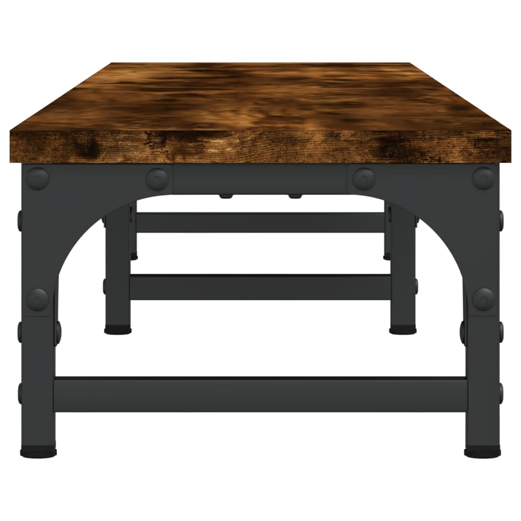 vidaXL Monitor Stand Smoked Oak 105x23x15.5 cm Engineered Wood 5