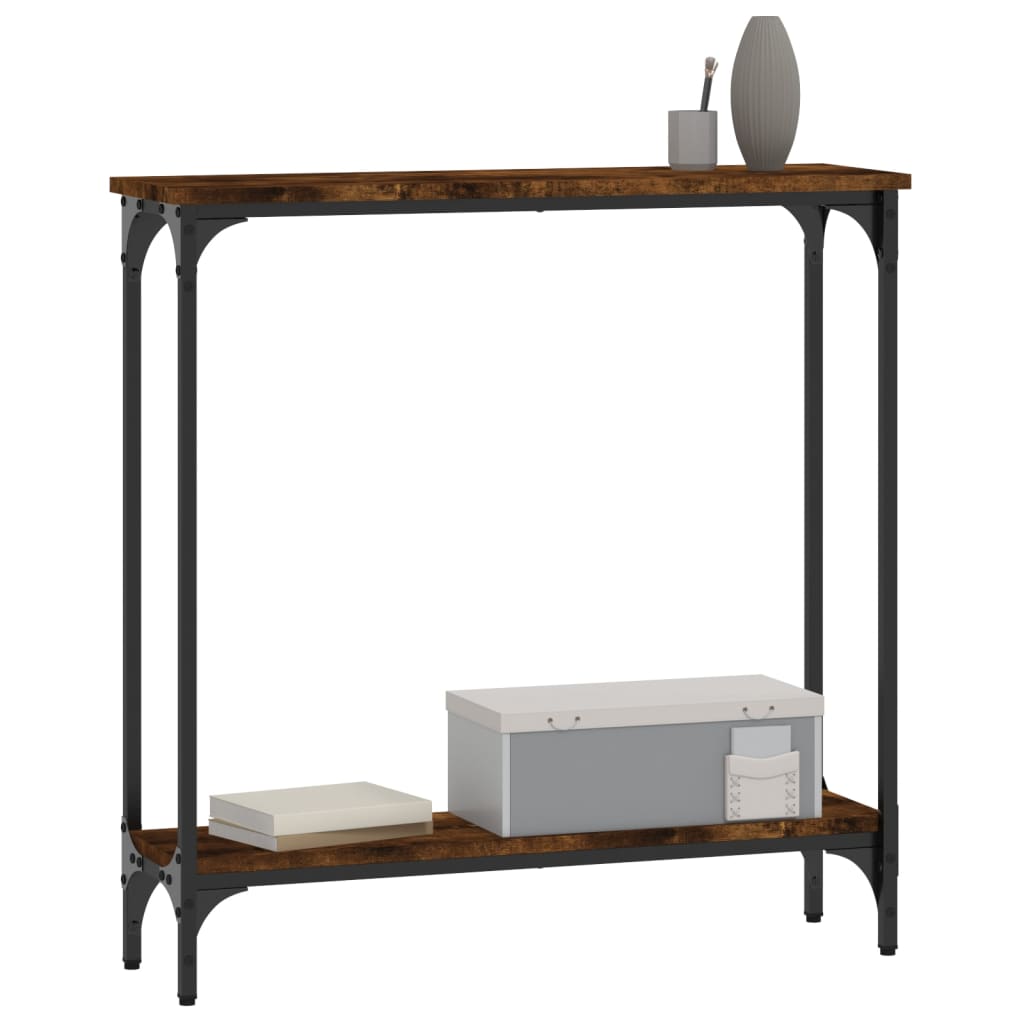vidaXL Console Table Smoked Oak 75x22.5x75 cm Engineered Wood 3