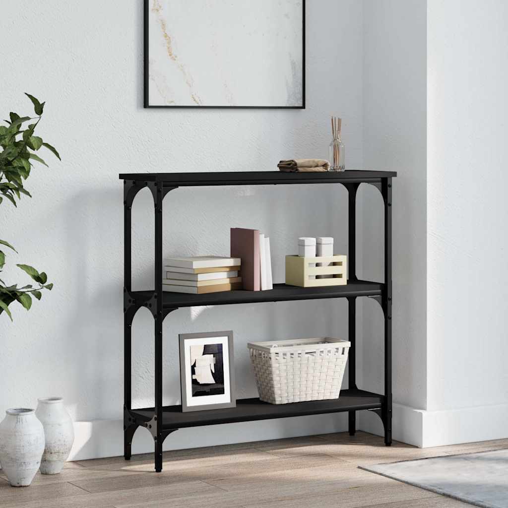 vidaXL Console Table Black 75x22.5x75 cm Engineered Wood 1