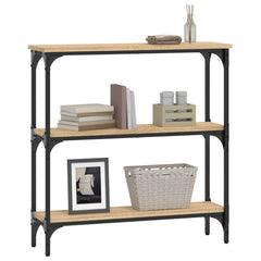 vidaXL Console Table Sonoma Oak 75x22.5x75 cm Engineered Wood 3