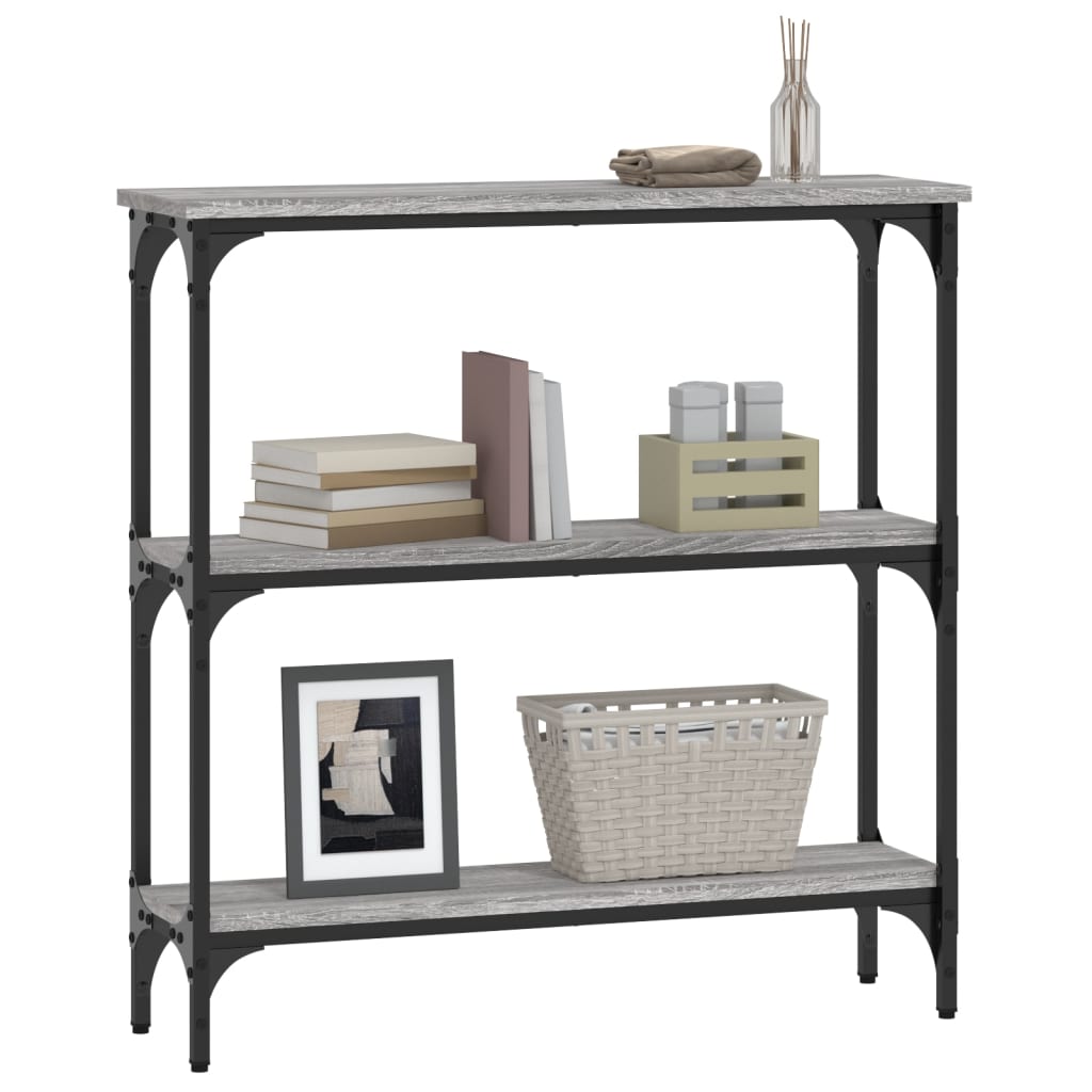 vidaXL Console Table Grey Sonoma 75x22.5x75 cm Engineered Wood 3