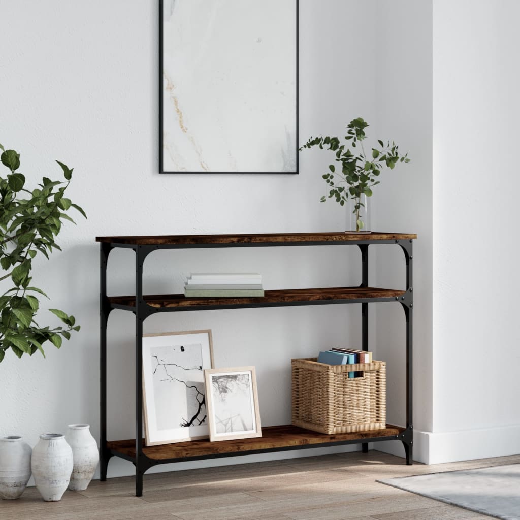 vidaXL Console Table Smoked Oak 100x29x75 cm Engineered Wood 1