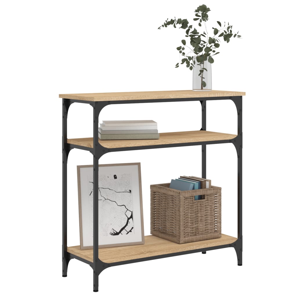 vidaXL Console Table Sonoma Oak 75x29x75 cm Engineered Wood 3