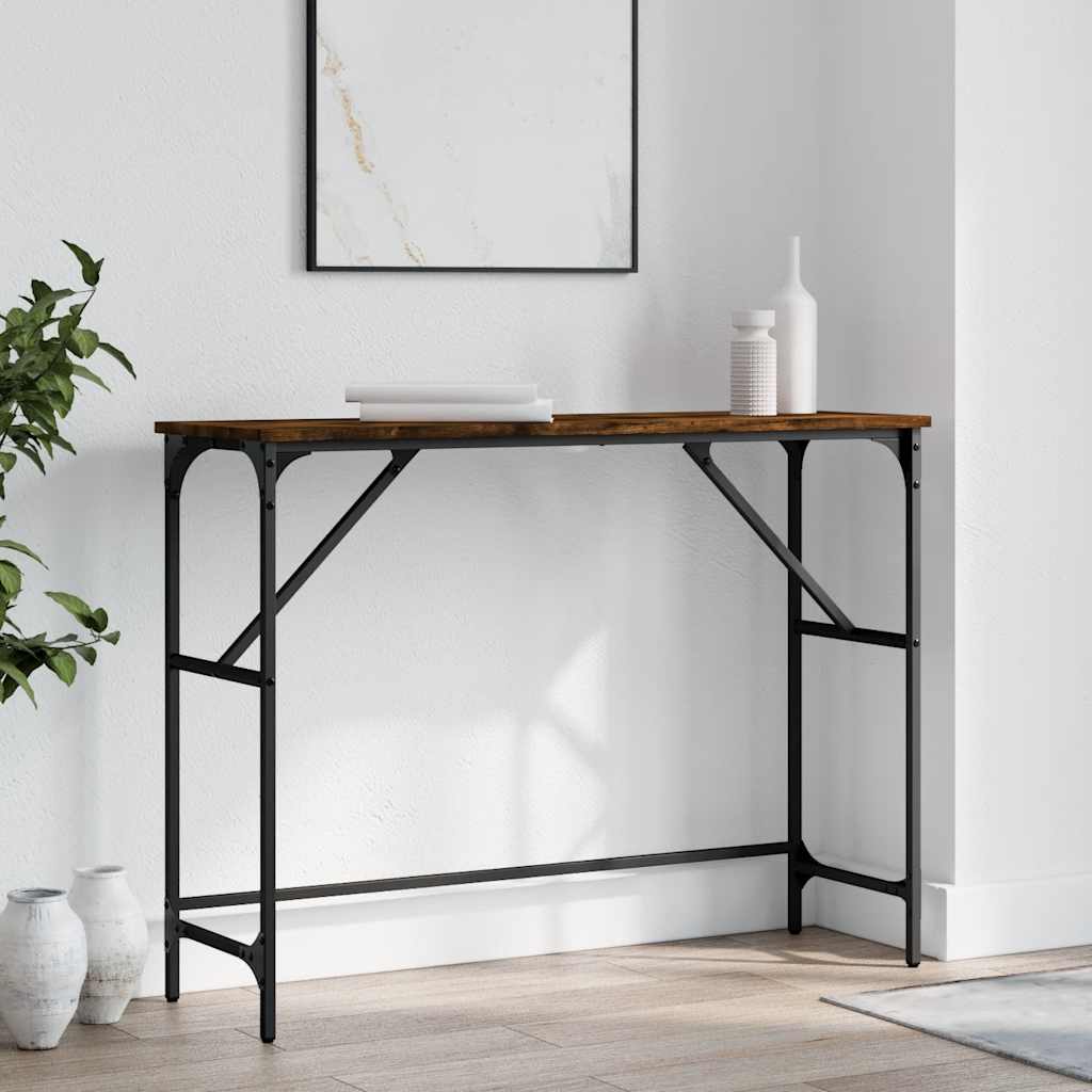 vidaXL Console Table Smoked Oak 100x32x75 cm Engineered Wood 1