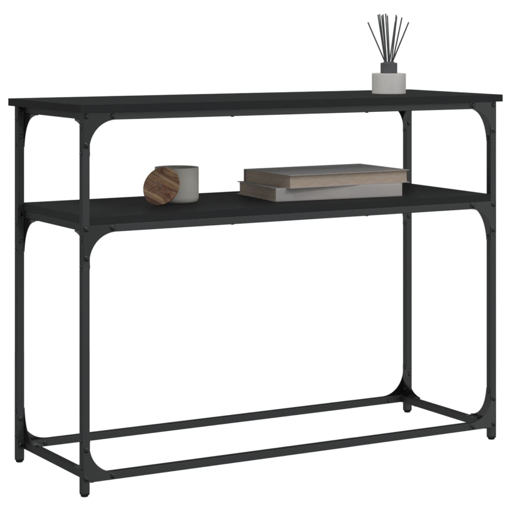 vidaXL Console Table Black 100x35.5x75 cm Engineered Wood 3