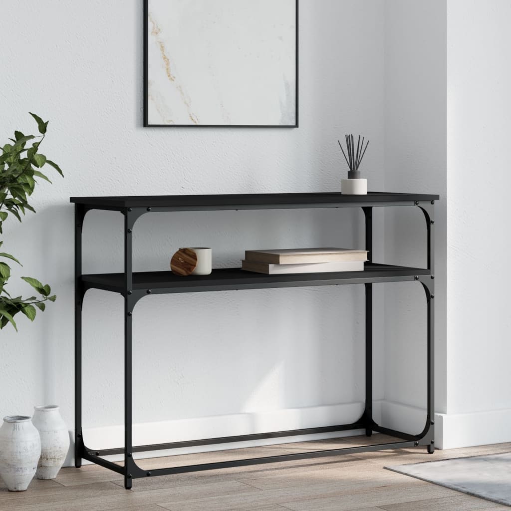 vidaXL Console Table Black 100x35.5x75 cm Engineered Wood 1