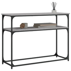 vidaXL Console Table Grey Sonoma 100x35.5x75 cm Engineered Wood 3