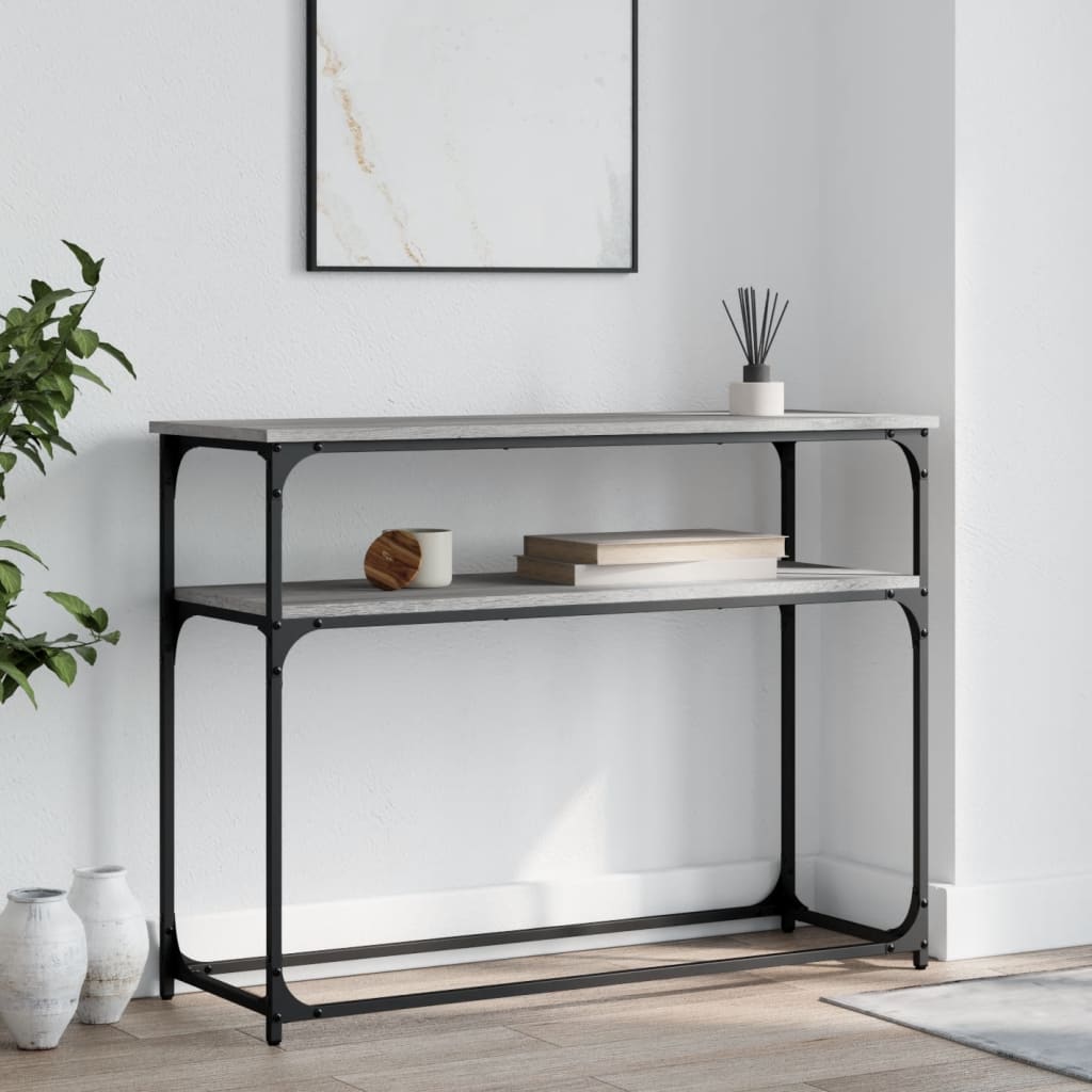 vidaXL Console Table Grey Sonoma 100x35.5x75 cm Engineered Wood 1