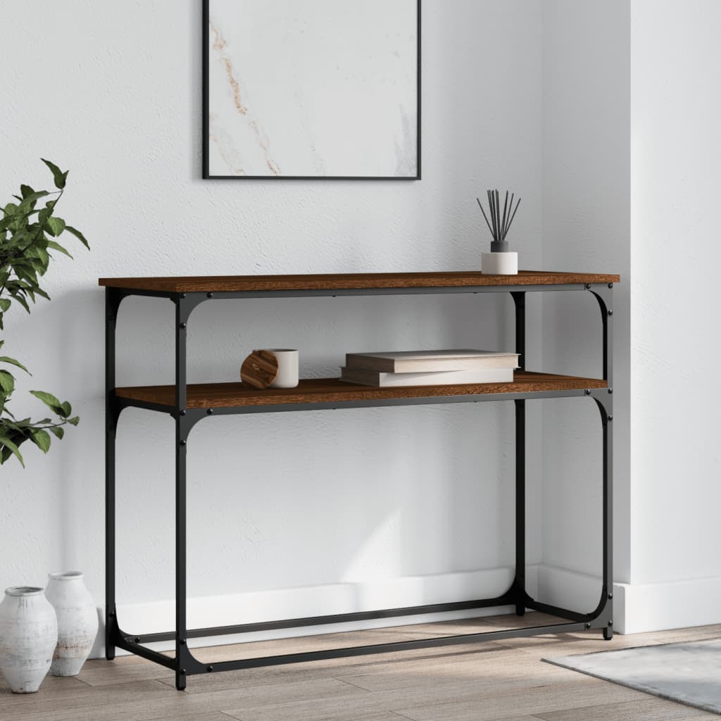vidaXL Console Table Brown Oak 100x35.5x75 cm Engineered Wood 1