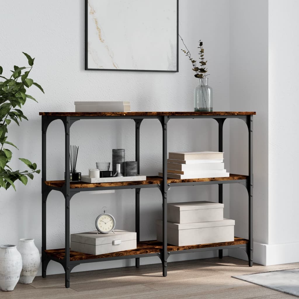 vidaXL Console Table Smoked Oak 100x29x75 cm Engineered Wood 1