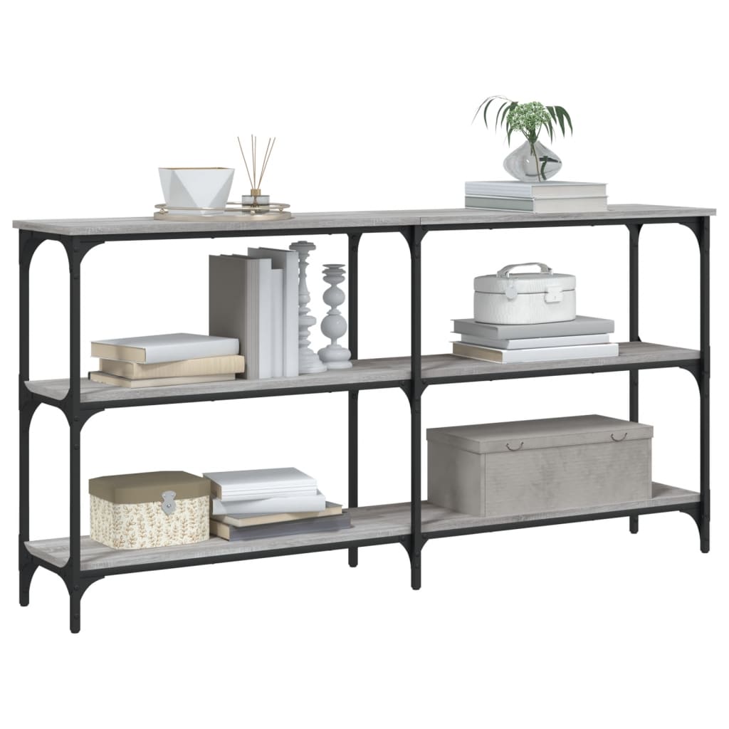 vidaXL Console Table Grey Sonoma 150x29x75 cm Engineered Wood 3