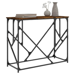 vidaXL Console Table Smoked Oak 100x40x80 cm Engineered Wood 3