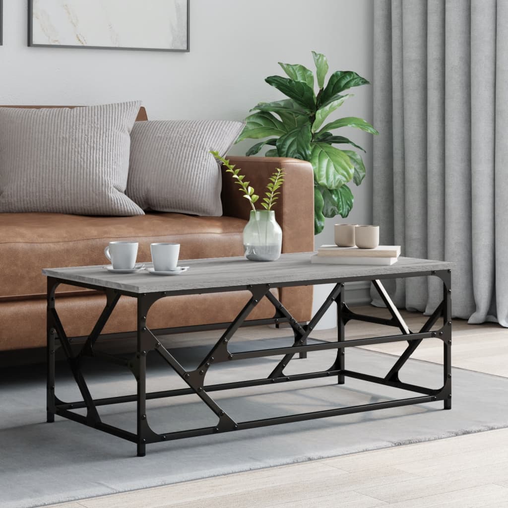 vidaXL Coffee Table Grey Sonoma 100x50x40 cm Engineered Wood 1