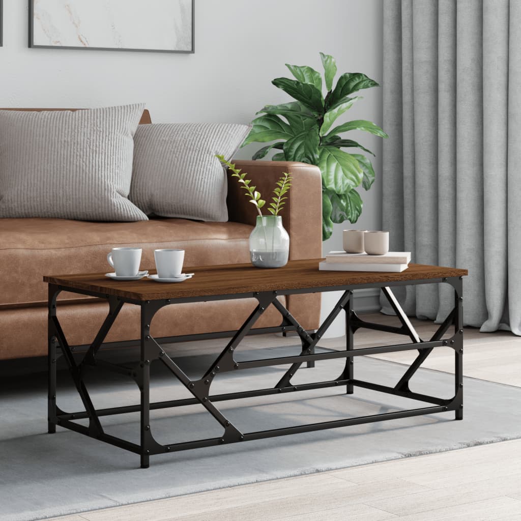 vidaXL Coffee Table Brown Oak 100x50x40 cm Engineered Wood 1