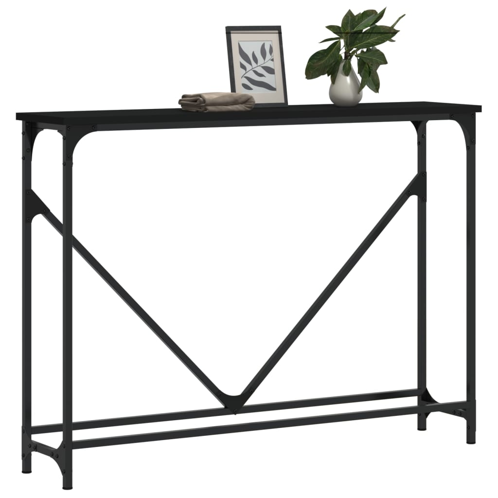 vidaXL Console Table Black 102x22.5x75 cm Engineered Wood 3