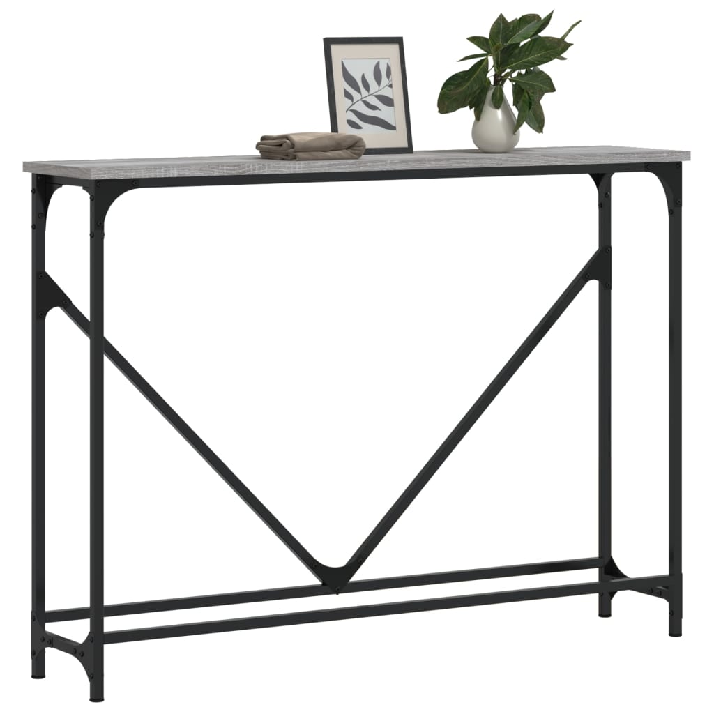 vidaXL Console Table Grey Sonoma 102x22.5x75 cm Engineered Wood 3